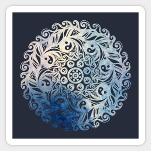 Yin Yang Blueberry Cream Mandala Sticker